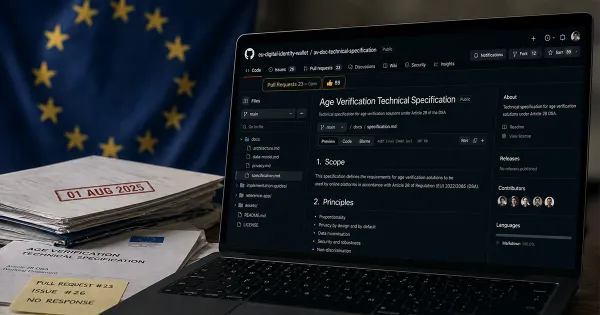 La verifica europea dell'età  è open source: nove mesi di silenzio su GitHub